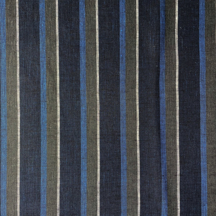 Linen Big Stripe Fabric 6758 - The Linen Lab - 6758 NAVY