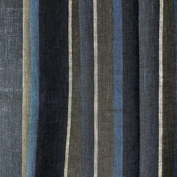 Linen Big Stripe Fabric 6758 - The Linen Lab - 6758 NAVY