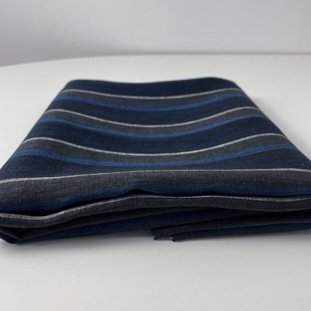 Linen Big Stripe Fabric 6758 - The Linen Lab - 6758 NAVY