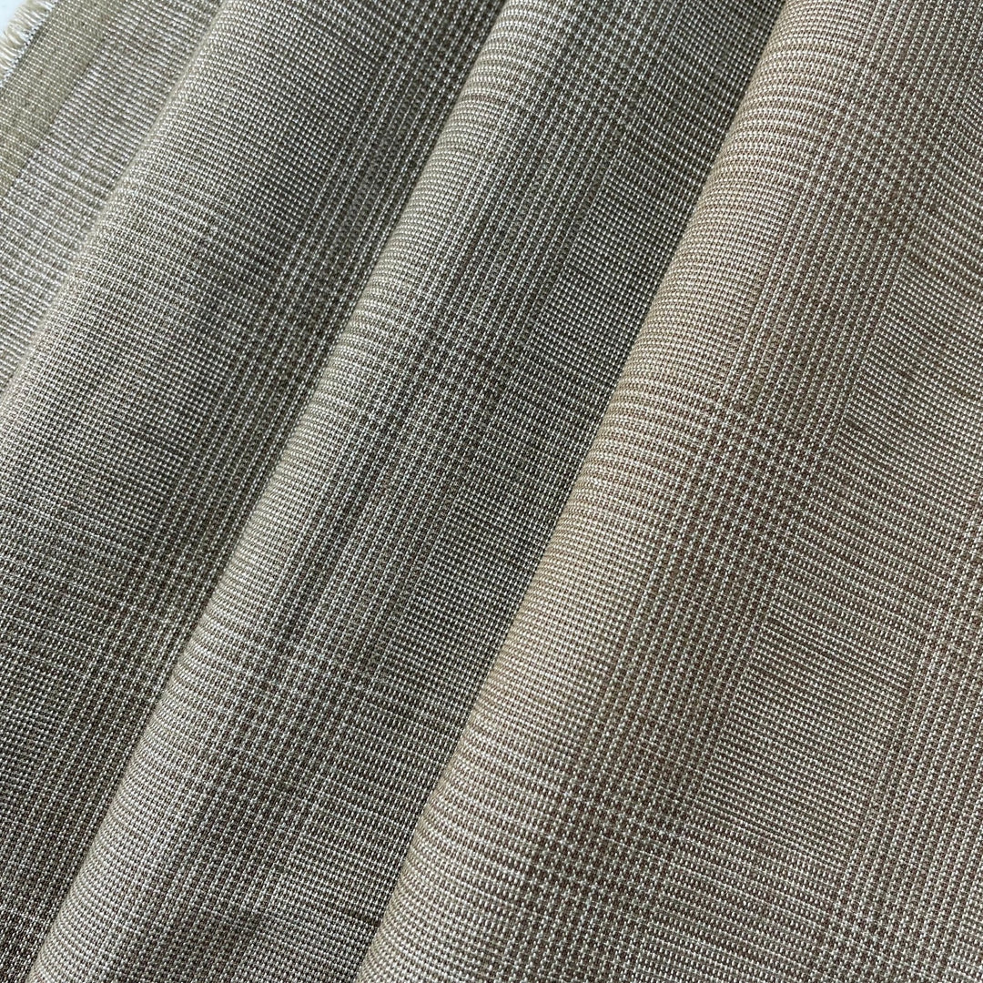 Linen Blend Glossy Fabric 6631 6599 - The Linen Lab - 6631 BROWN
