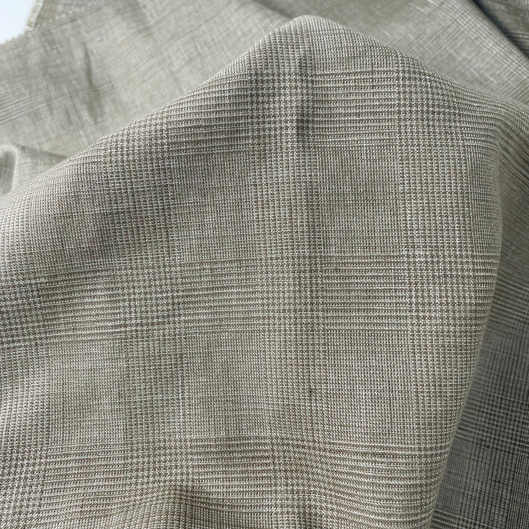 Linen Blend Glossy Fabric 6631 6599 - The Linen Lab - 6631 BROWN