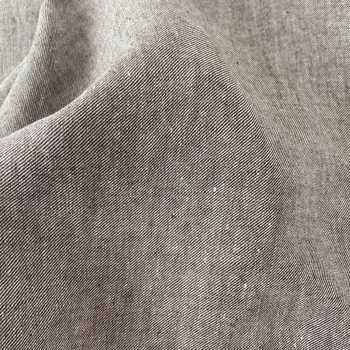 Linen Brown Twill Fabric 4796 - The Linen Lab - Brown