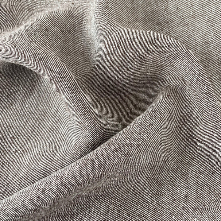 Linen Brown Twill Fabric 4796 - The Linen Lab - Brown