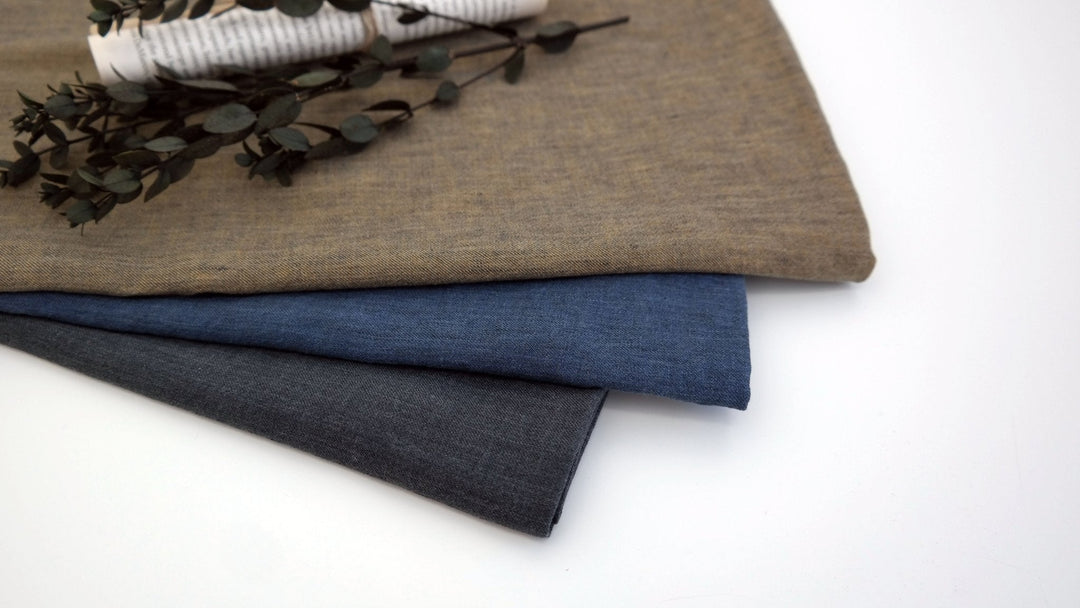 Linen Cotton Denim Twill Fabric (7162 7163 7164) - The Linen Lab - navy