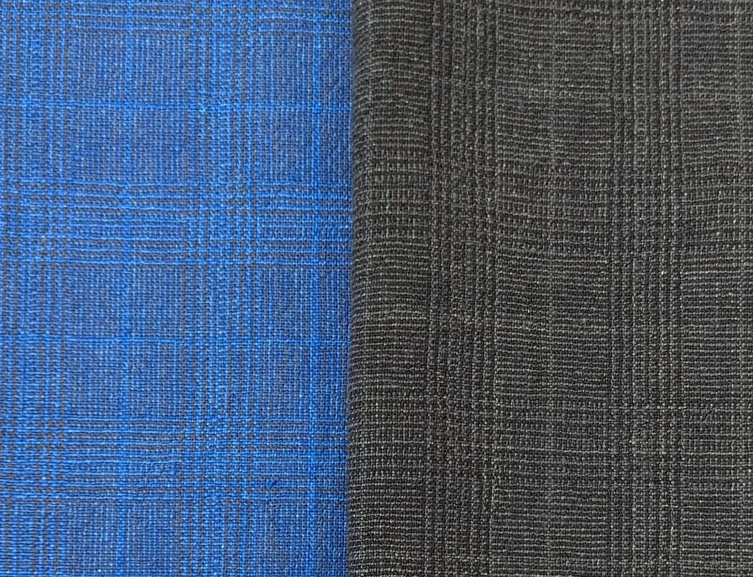 Linen Cotton Glen Plaid Fabric: Heavyweight Elegance for Crafting and Home Décor 7582 7583 - The Linen Lab - Grey