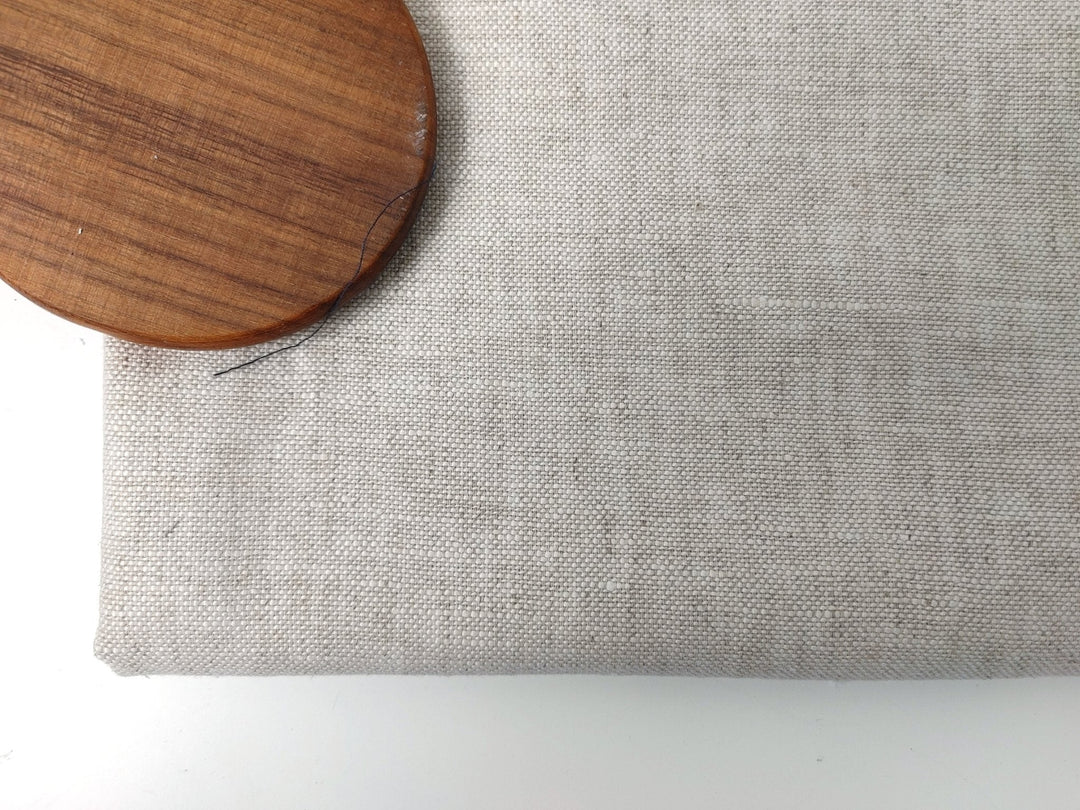 Linen Cotton Natural Color Fabric Basketweave 7658 - The Linen Lab - Natural(light)