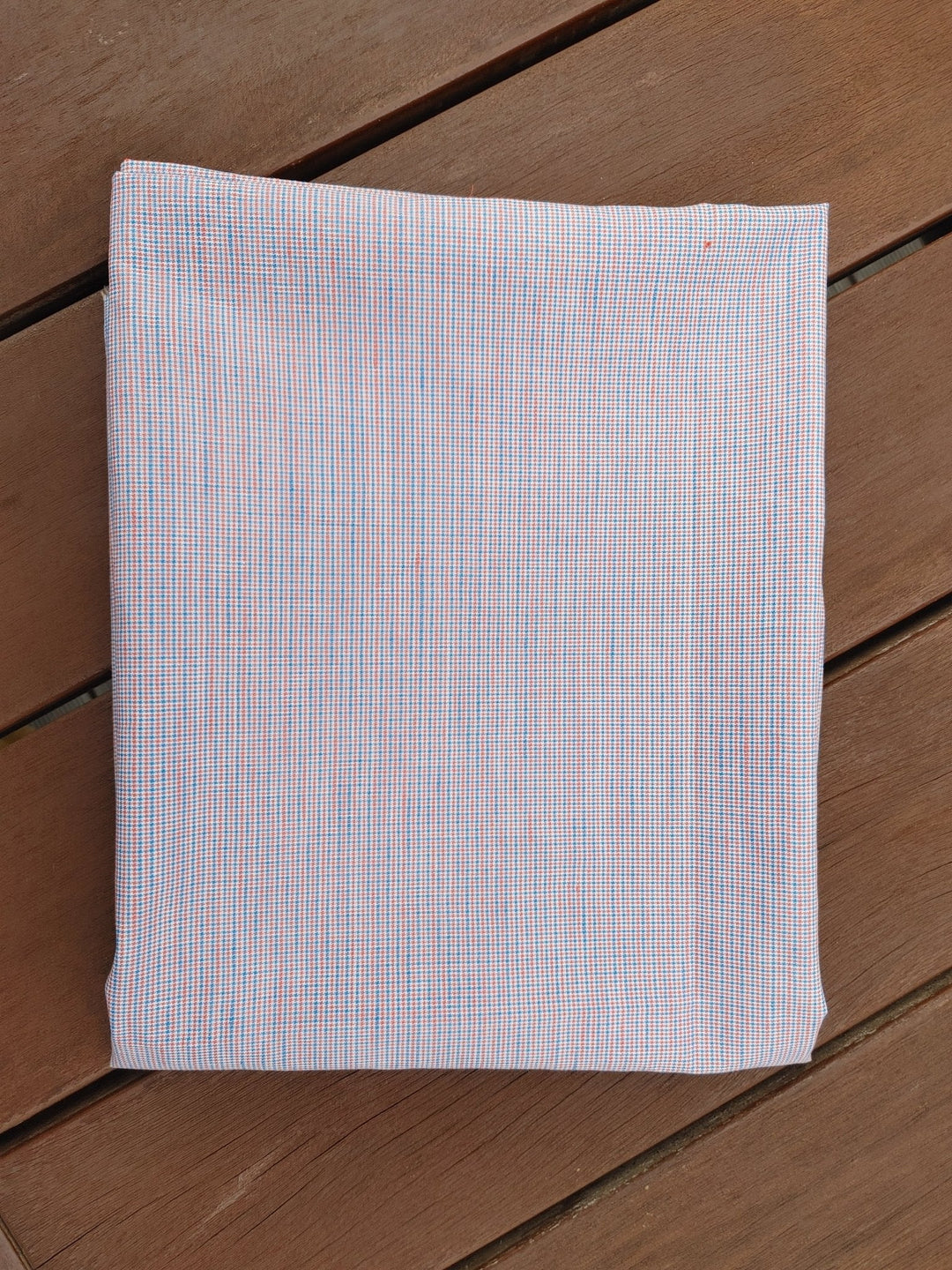 Linen Cotton Ramie Houndstooth Starcheck Fabric 3738 - The Linen Lab - Red