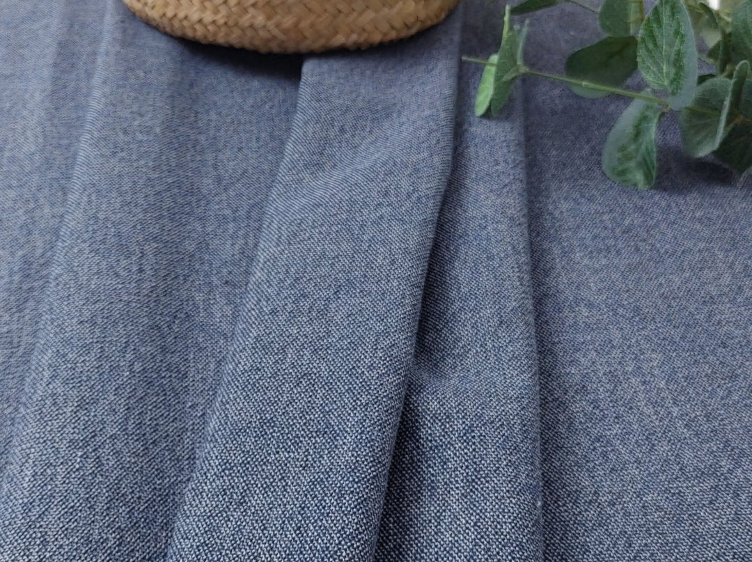 Linen Cotton Ramie Stretch Twill Chambray Fabric 4310 4311 - The Linen Lab - Beige