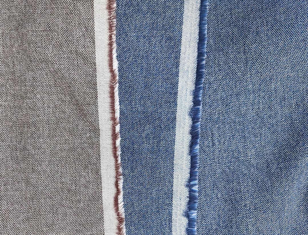 Linen Cotton Ramie Stretch Twill Chambray Fabric 4310 4311 - The Linen Lab - Beige
