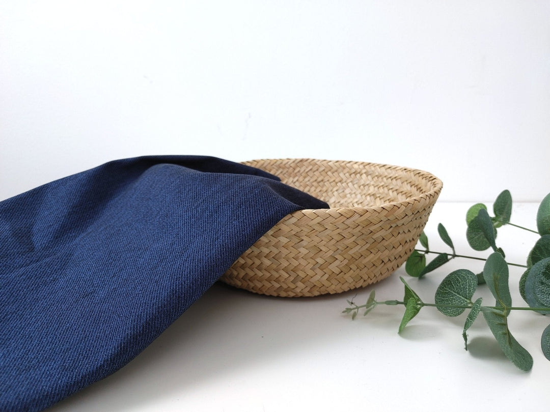 Linen Cotton Stretch Twill: Denim-Inspired Style Fabric 5988 - The Linen Lab - Navy