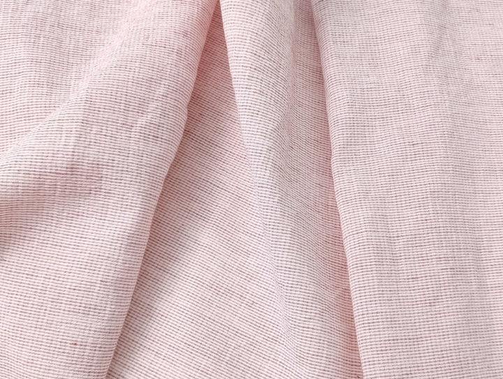 Linen Cotton Stripe Fabric: Subtly Wrinkled Elegance 6163 6236 5975 - The Linen Lab - Gray