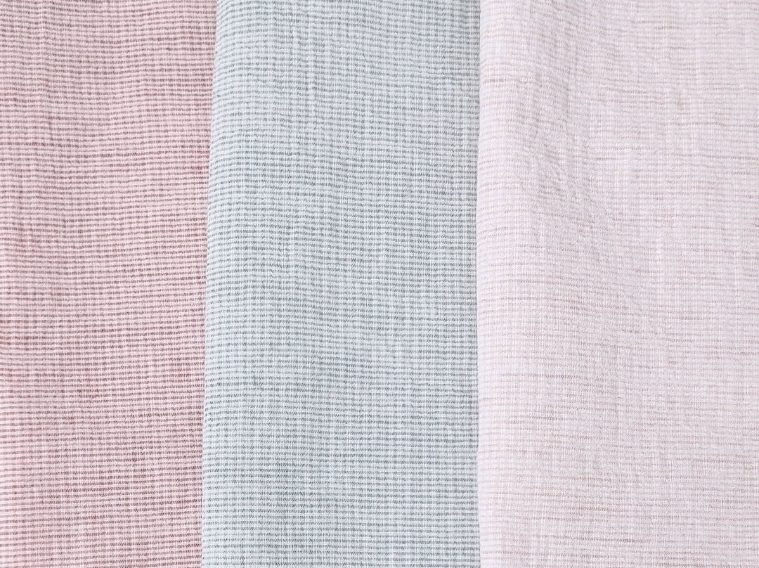 Linen Cotton Stripe Fabric: Subtly Wrinkled Elegance 6163 6236 5975 - The Linen Lab - Pink