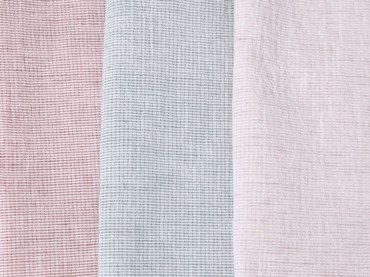 Linen Cotton Stripe Fabric: Subtly Wrinkled Elegance 6163 6236 5975 - The Linen Lab - Pink