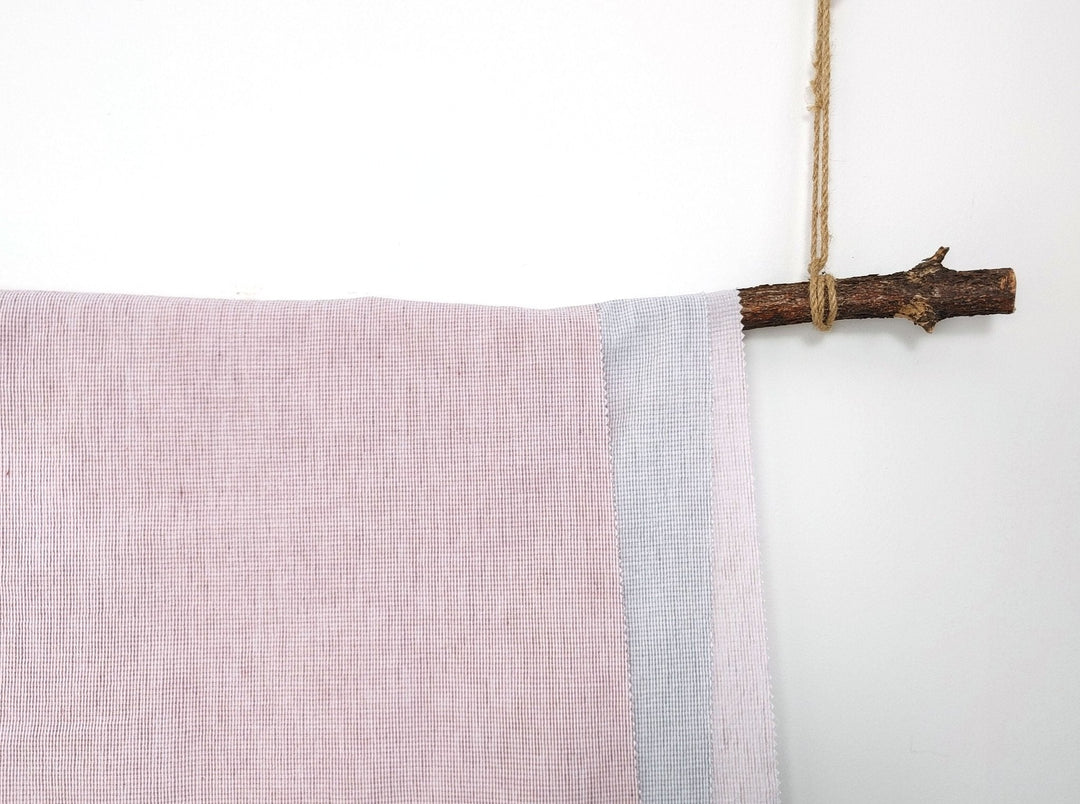 Linen Cotton Stripe Fabric: Subtly Wrinkled Elegance 6163 6236 5975 - The Linen Lab - Pink