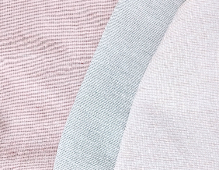 Linen Cotton Stripe Fabric: Subtly Wrinkled Elegance 6163 6236 5975 - The Linen Lab - Pink