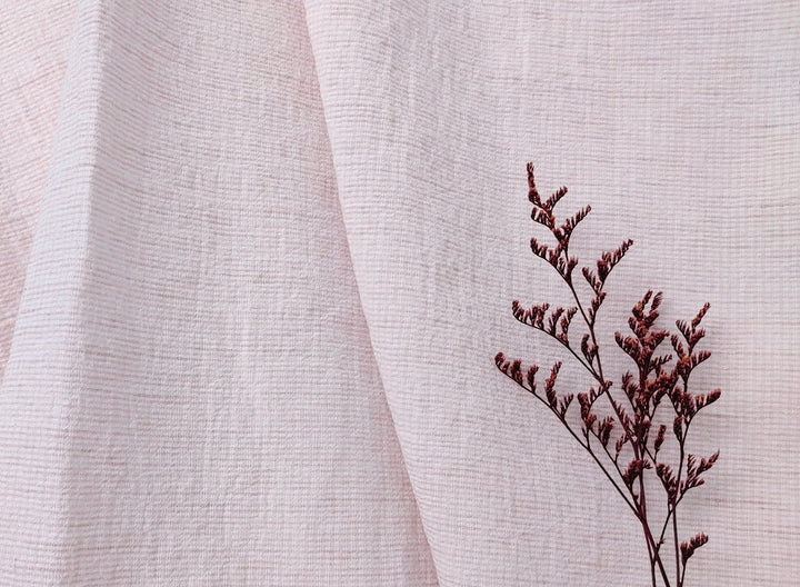 Linen Cotton Stripe Fabric: Subtly Wrinkled Elegance 6163 6236 5975 - The Linen Lab - Pink(Light)