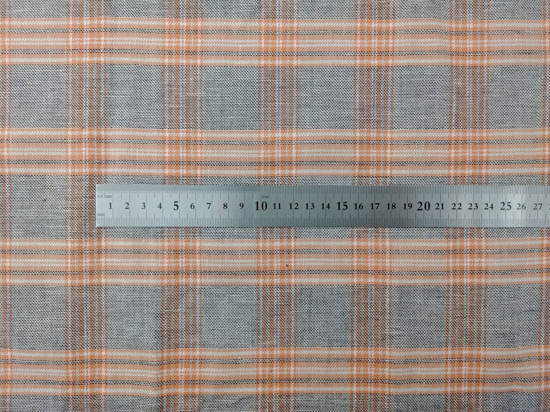 Linen Cotton Twill Plaid Fabric 6113 6114 - The Linen Lab - Navy