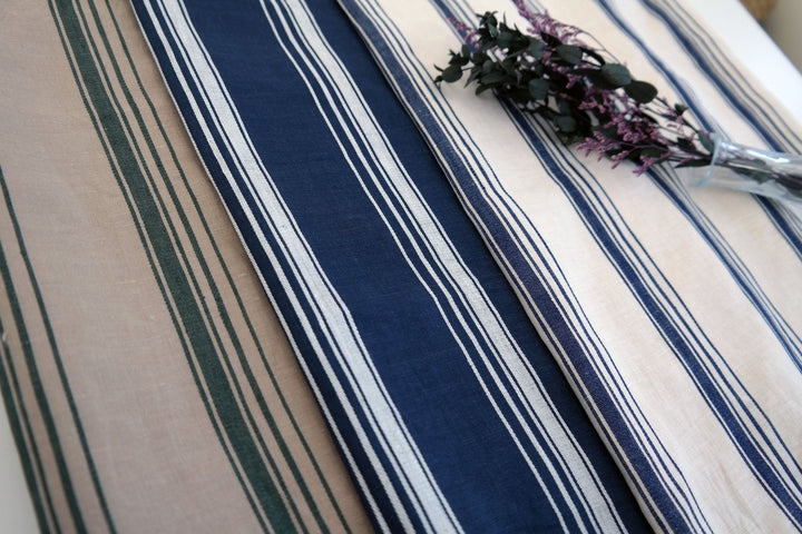 Linen Dobby Vintage Stripe Fabric (4707 6288 7116) - The Linen Lab - Beige