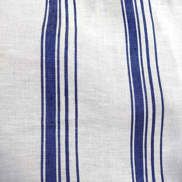 Linen Dobby Vintage Stripe Fabric (4707 6288 7116) - The Linen Lab - Navy