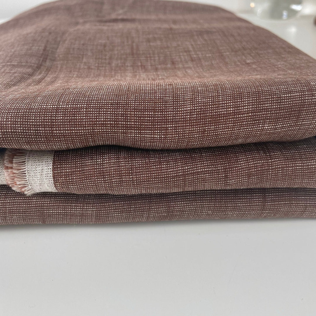 Linen Dot Shape Fabric 4613 6608 - The Linen Lab - Brown