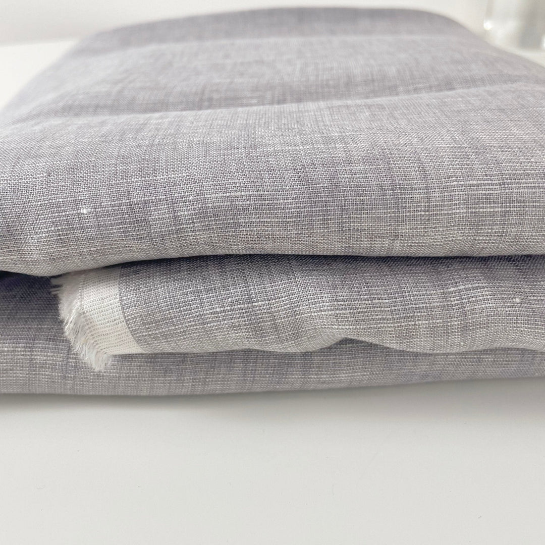 Linen Dot Shape Fabric 4613 6608 - The Linen Lab - Grey