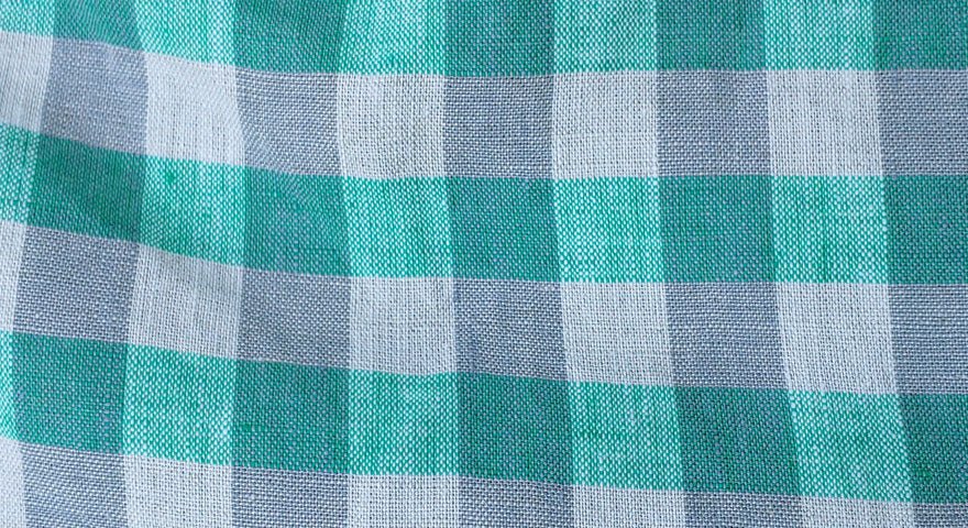 Linen Fabric Green Gingham Check 6393 - The Linen Lab - Green 6393