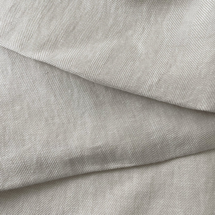Linen Fabric HBT Herringbone Twill 6862 - The Linen Lab - Beige