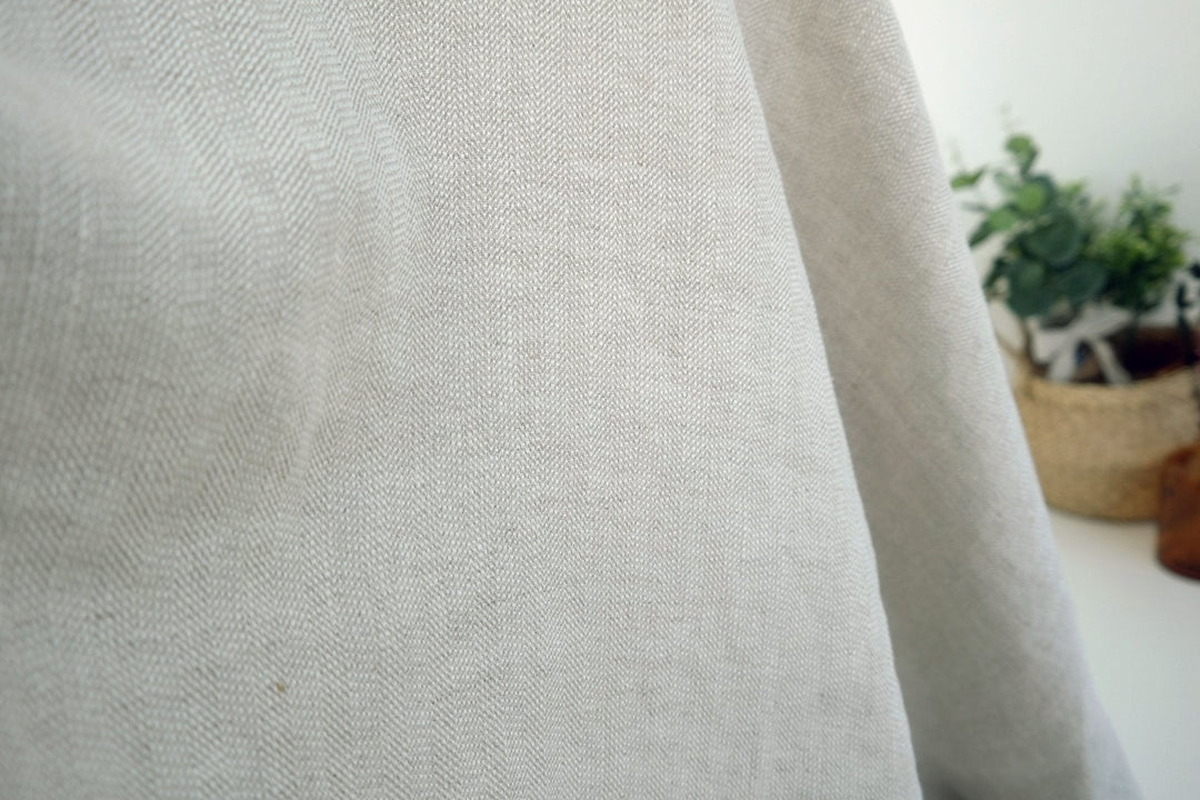 Linen Fabric HBT Herringbone Twill Heavy Weight 7299 - The Linen Lab - Natural 7299