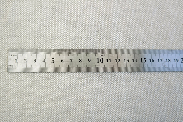 Linen Fabric HBT Herringbone Twill Heavy Weight 7299 - The Linen Lab - Natural 7299