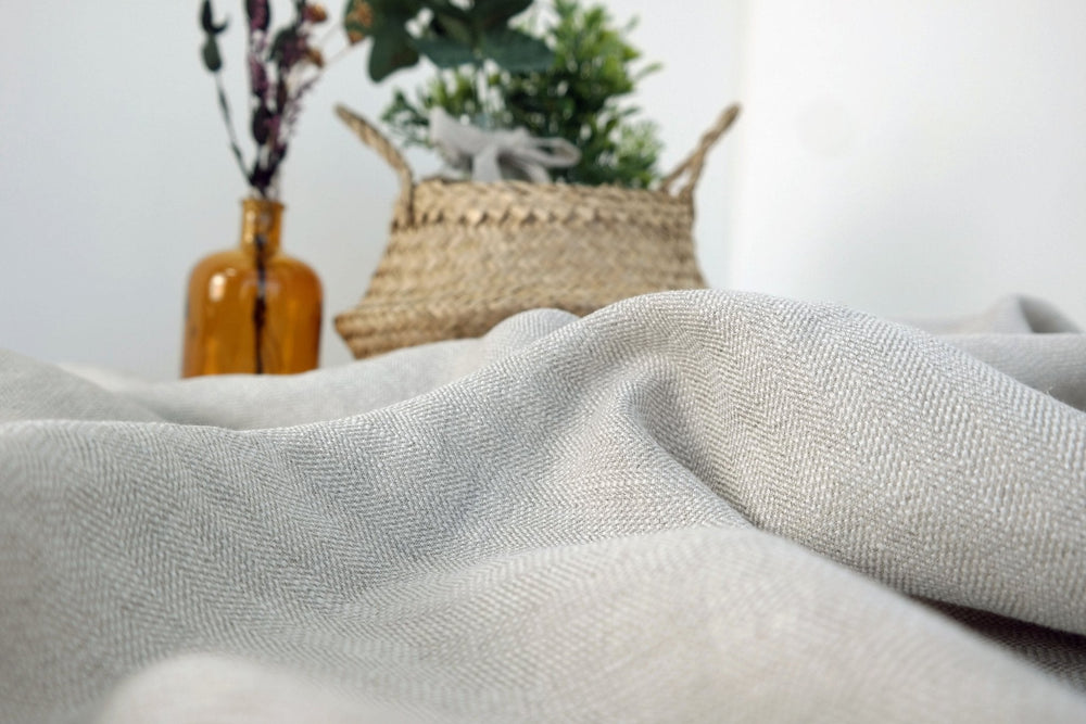 Linen Fabric HBT Herringbone Twill Heavy Weight 7299 - The Linen Lab - Natural 7299