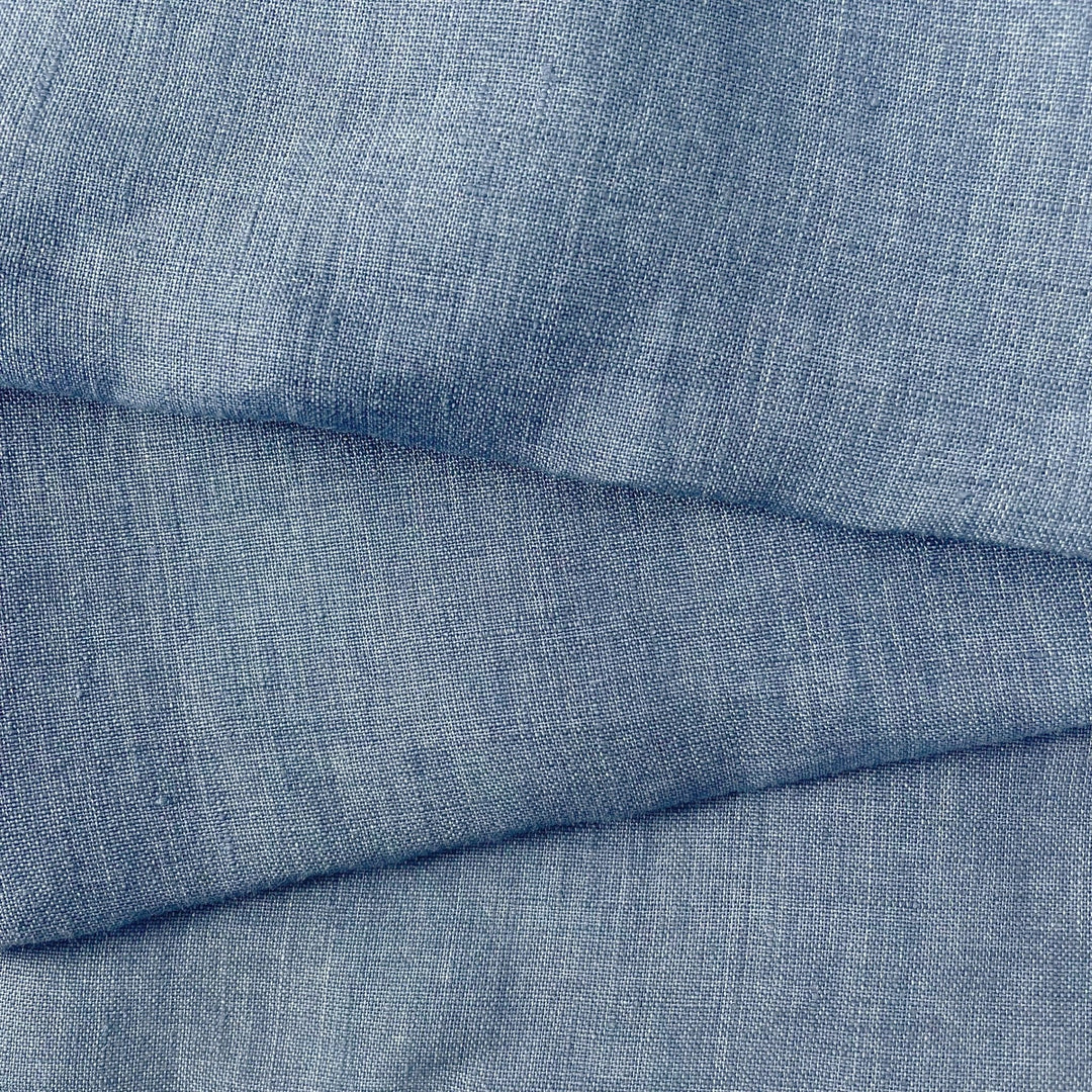 Linen Fabric Medium Weight Soft Touch 14S 6220 6600 6366 7369 - The Linen Lab - Blue(light)