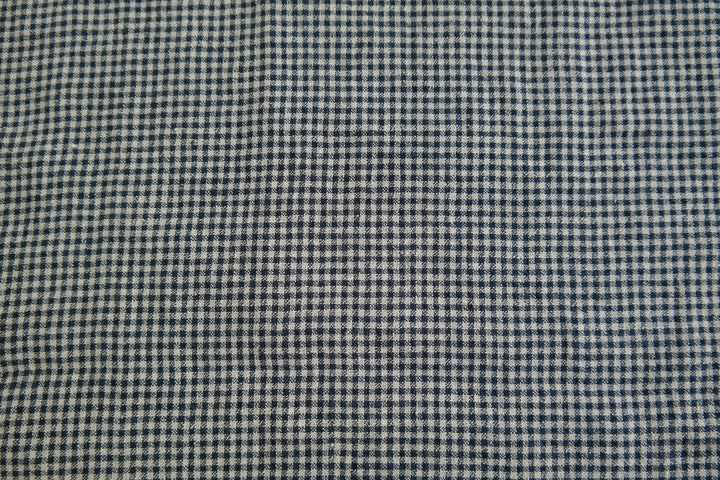 Linen Fabric Seersucker Gingham Check 7161 7235 - The Linen Lab - Navy 7235