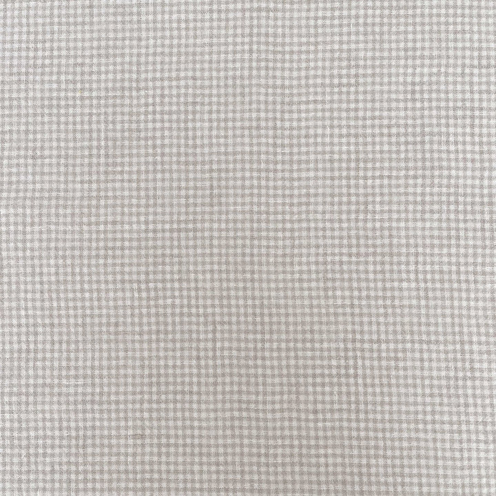 Linen Fabric Seersucker Gingham Check 7328 7329 - The Linen Lab - Beige