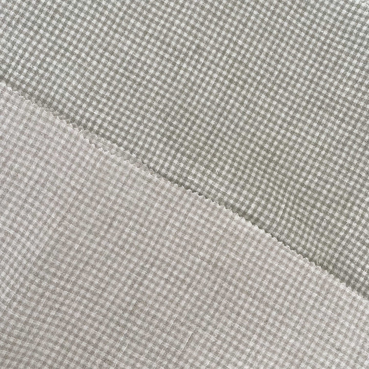Linen Fabric Seersucker Gingham Check 7328 7329 - The Linen Lab - Beige