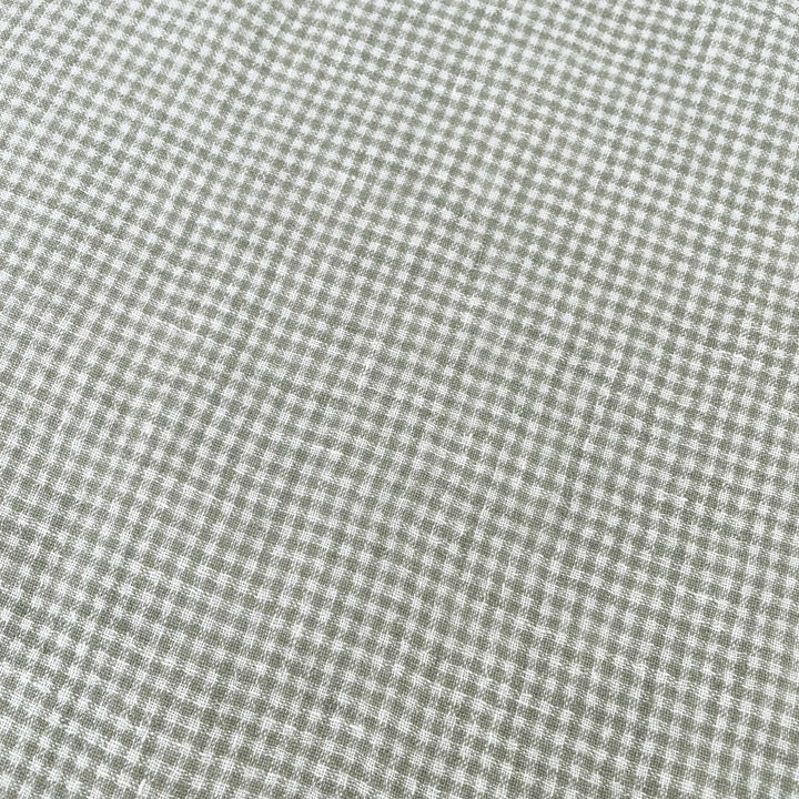 Linen Fabric Seersucker Gingham Check 7328 7329 - The Linen Lab - Khaki