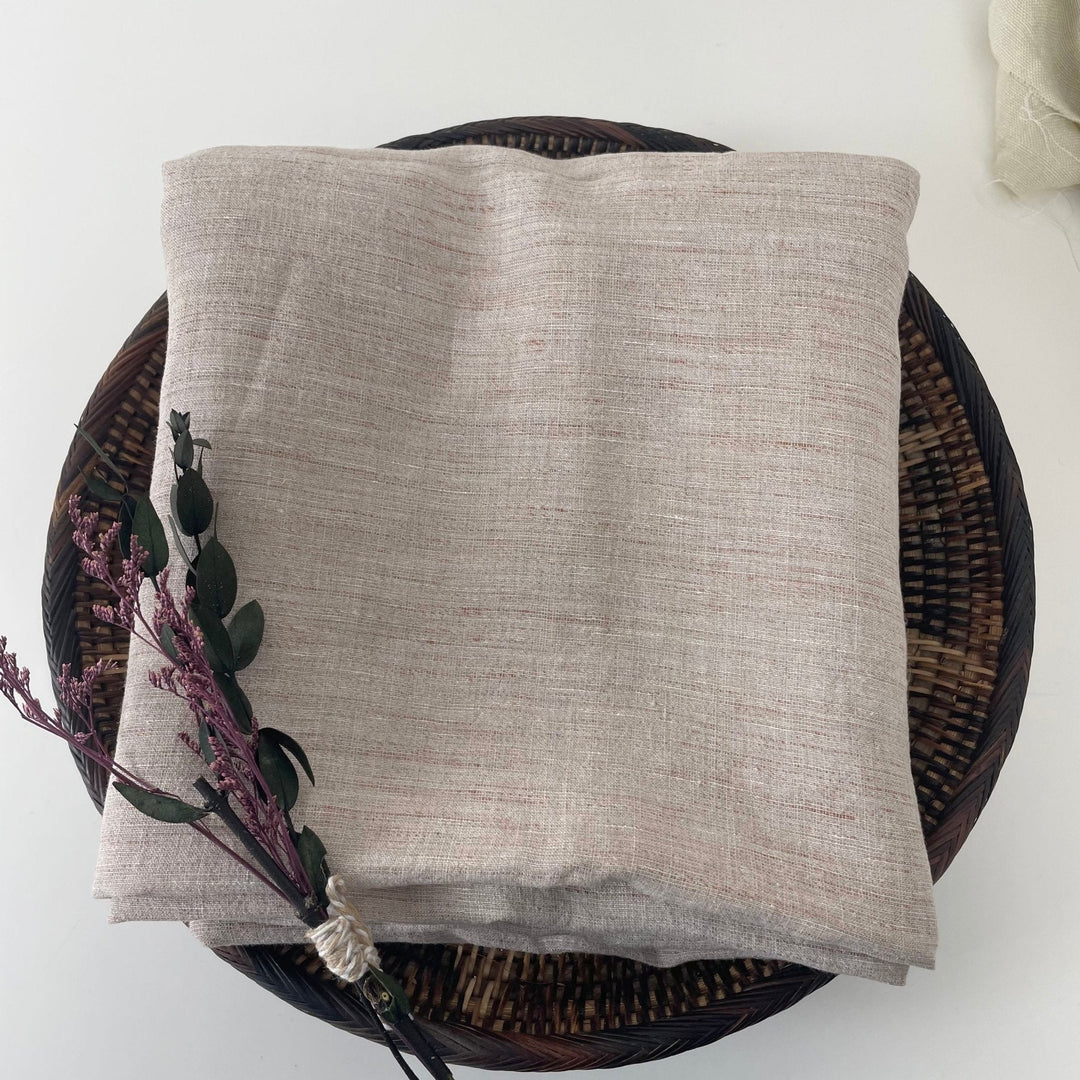 Linen French Melange Fabric Light Weight 6307 - The Linen Lab - Brown