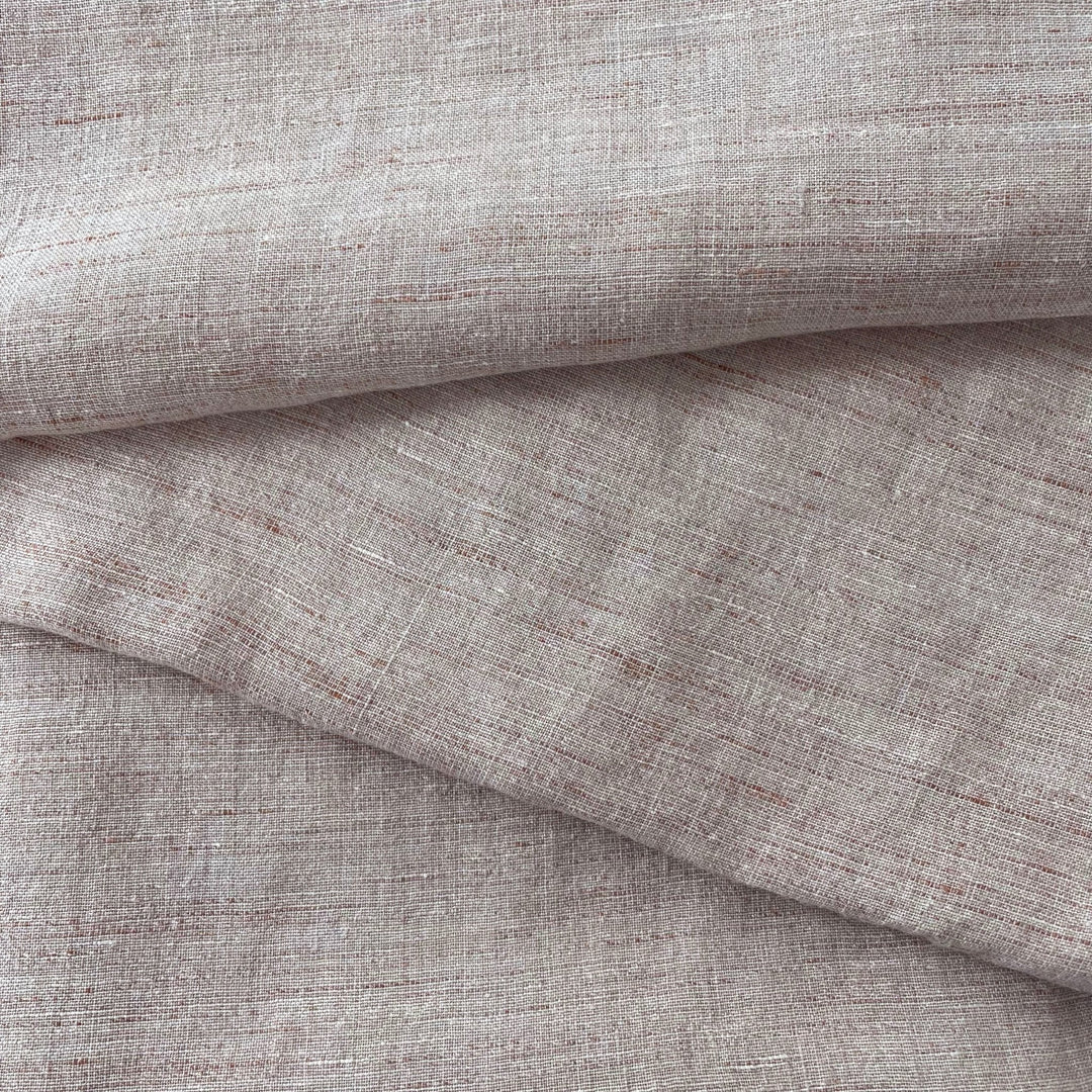 Linen French Melange Fabric Light Weight 6307 - The Linen Lab - Brown