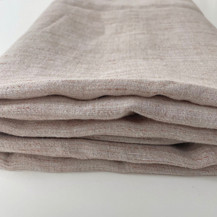 Linen French Melange Fabric Light Weight 6307 - The Linen Lab - Brown