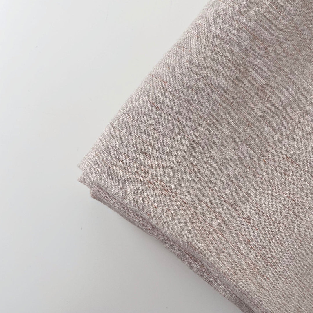 Linen French Melange Fabric Light Weight 6307 - The Linen Lab - Brown