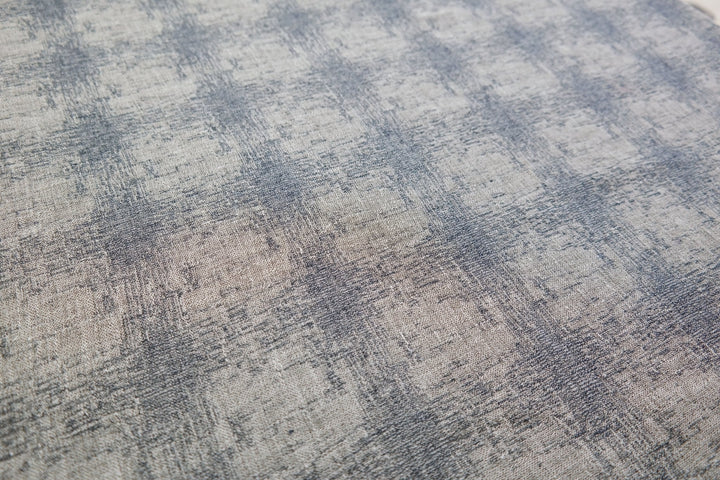Linen Geometric Jacquard Fabric (6649) - The Linen Lab - Navy