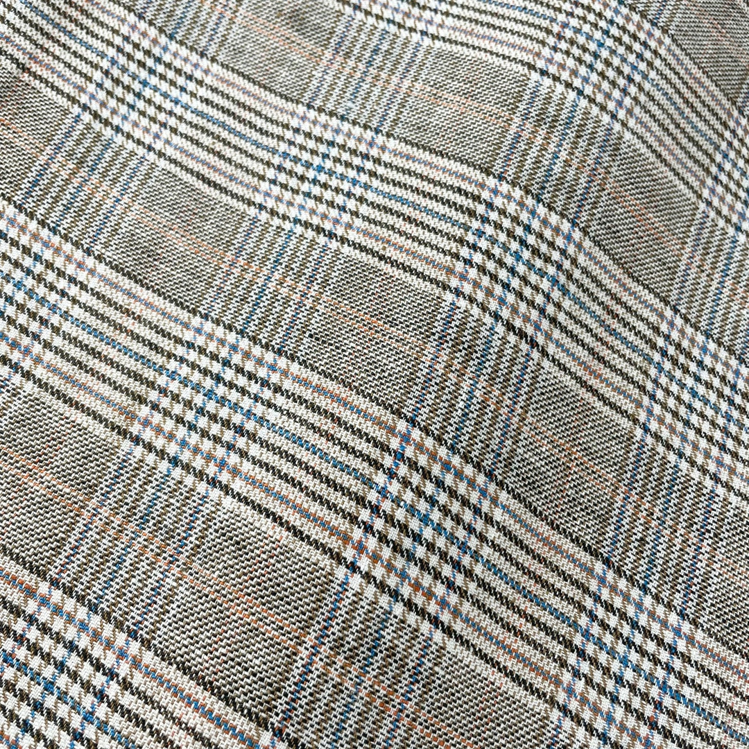 Linen Glen Check Fabric 7388 - The Linen Lab - Orange