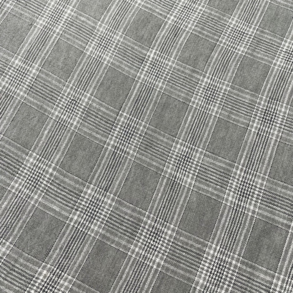 Linen Grey Check Fabric 6634 - The Linen Lab - Grey