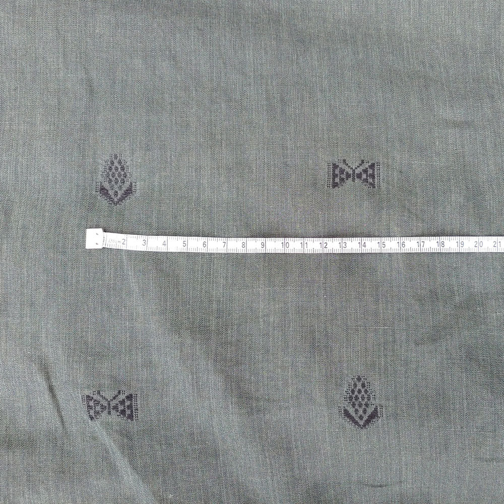 Linen Jacquard Flower and Butterfly Embroidery Fabric 6875 6876 - The Linen Lab - Green