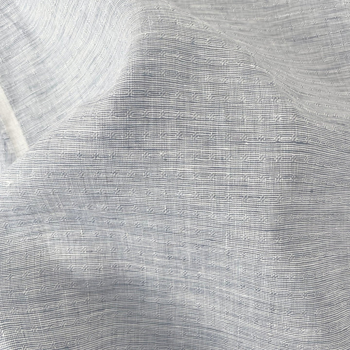 Linen Jacquard Small Pattern Fabric 4888 4887 - The Linen Lab - Blue