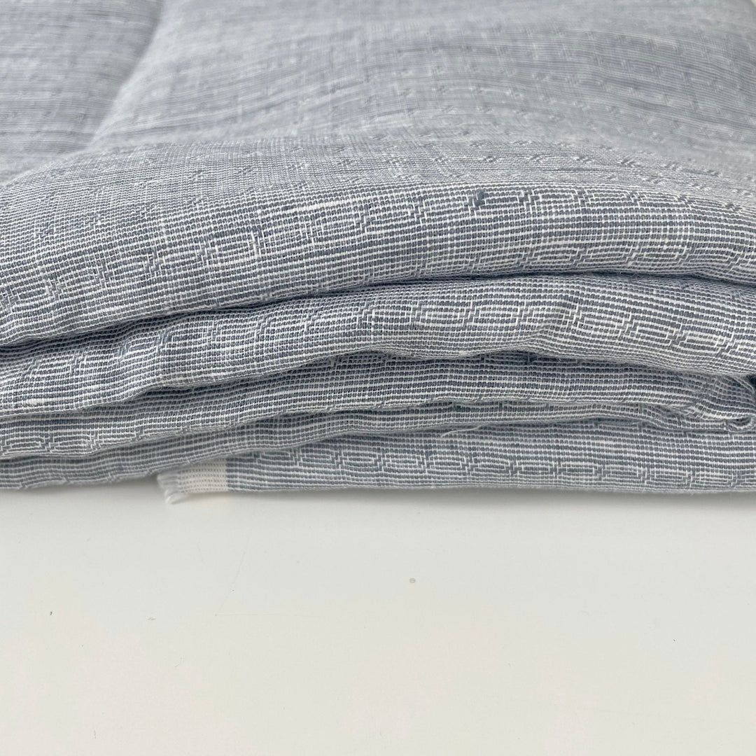 Linen Jacquard Small Pattern Fabric 4888 4887 - The Linen Lab - Grey