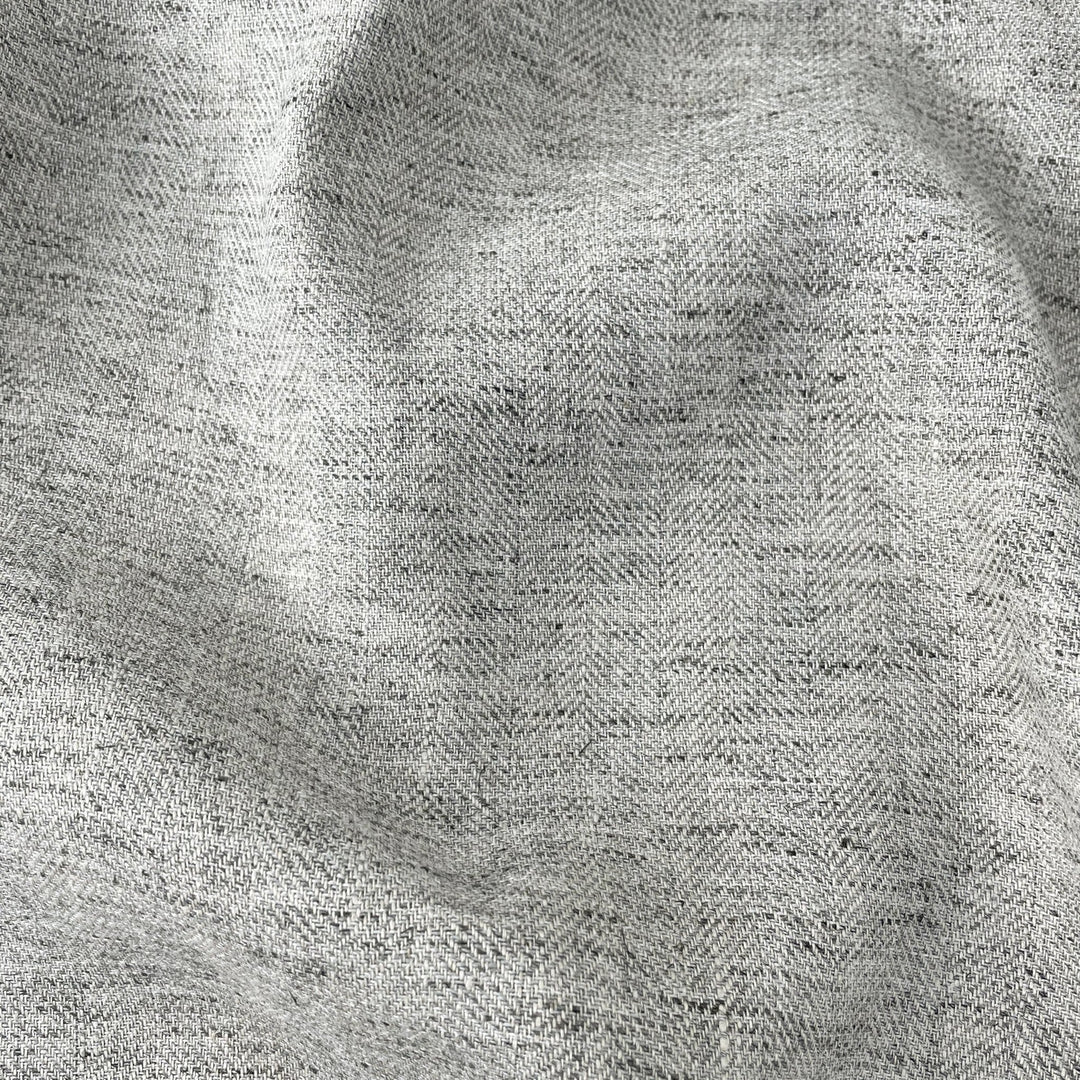 Linen Melange Fabric HBT Herringbone Twill (6667 6668) - The Linen Lab - Light Natural