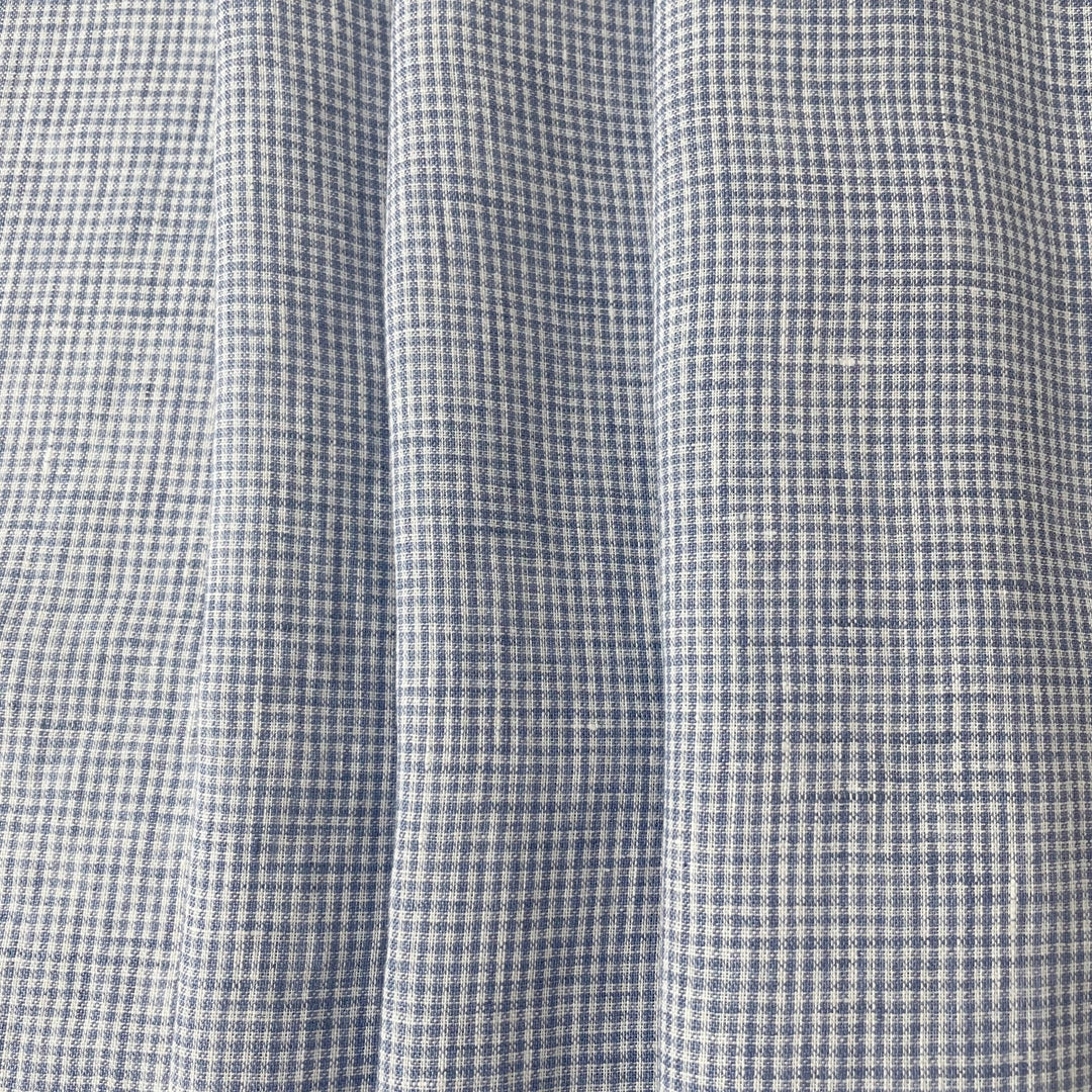 Linen Mini Gingham Check 6793 6794 - The Linen Lab - 6794 BLUE
