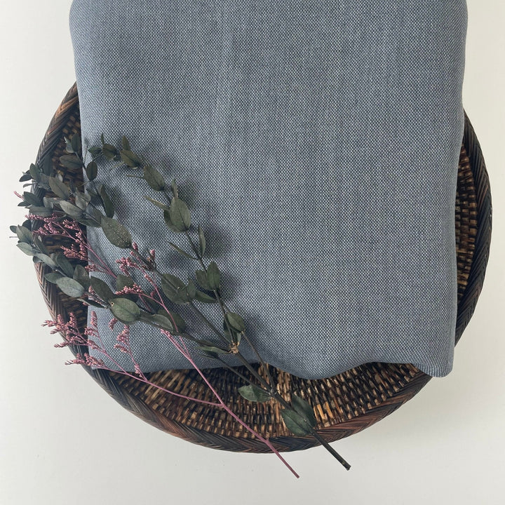 Linen Natural Grey Dot Fabric 7288 7438 - The Linen Lab - Grey