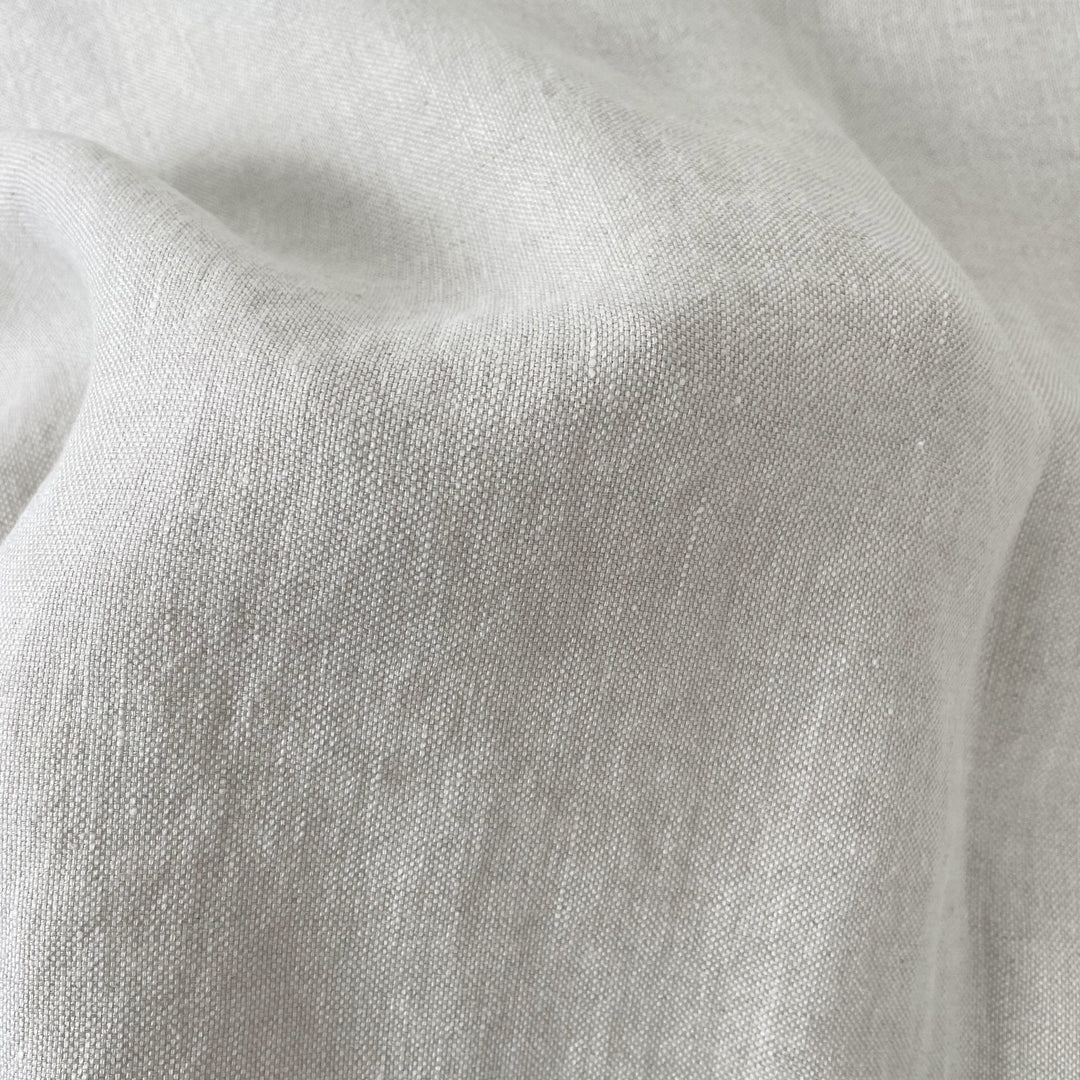 Linen Natural Grey Dot Fabric 7288 7438 - The Linen Lab - Natural