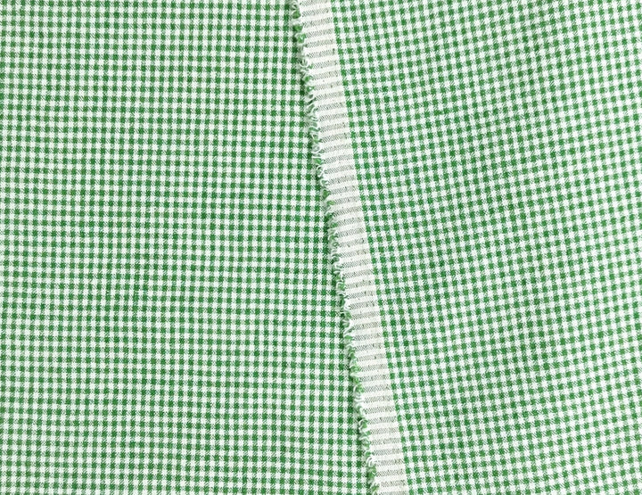 Linen Nylon Cotton Small Check Fabric with Subtle Seersucker Effect - A Blend of Comfort and Style 7635 7636 - The Linen Lab - Red